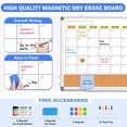 thumbnail image 6 of DOLLAR BOSS Whiteboard Calendar Dry Erase Board Cork Board Combination 36" x 24" Large Double-Sided White Boar for Wall, Magnetic Board for Office, Kitchen, Planning, Memo,Home, White Frame, 6 of 8