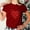 Red, variant on Womens Casual Tops Dgankt Women's Valentine's Day Short Sleeve Round Neck T-Shirt Letter Printed Solid Color Top