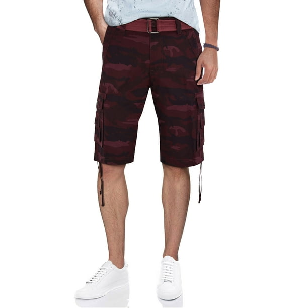 Rawx - RawX Men's Belted Double Pocket Cargo Shorts With Draw Cord ...