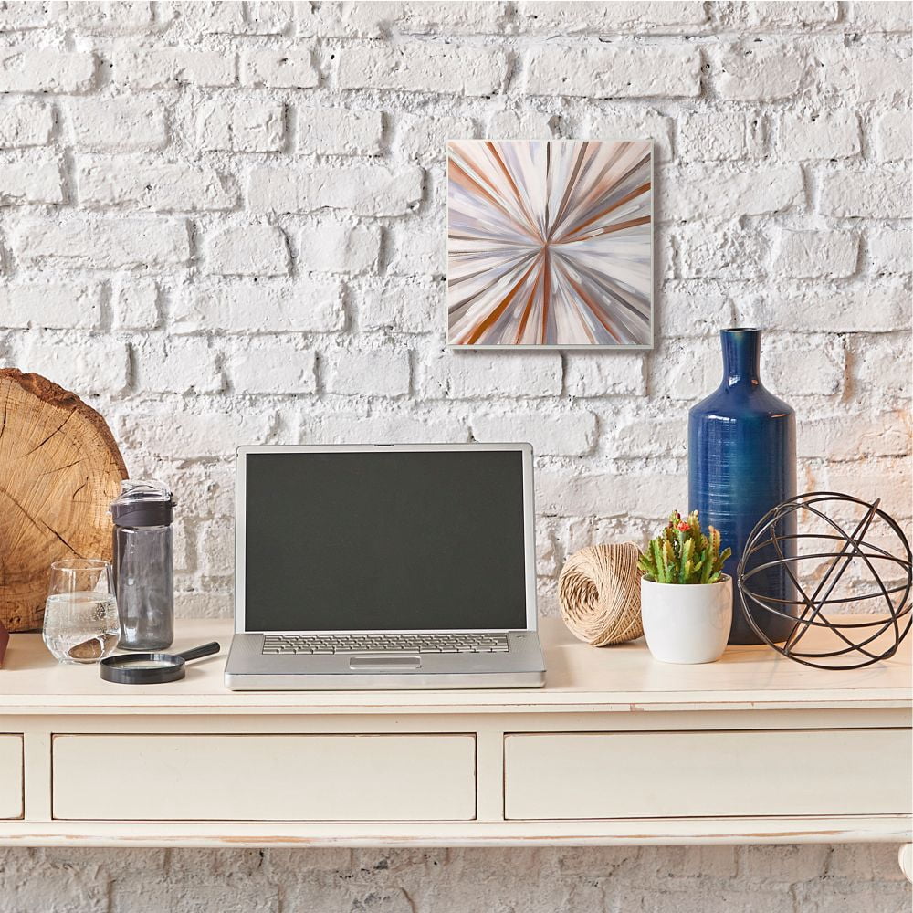 Stupell Industries Abstracted Spinning Lines Red Brown White Design Designed by Boho Studio