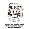 thumbnail image 2 of Now Serving Lunch (24" X 36") 4mm Corrugated Plastic Panel, Graphics Applied To 1 Side (Pk of 2), 2 of 4