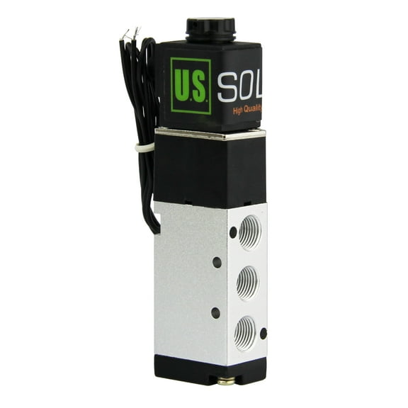 U.S. Solid 1/8" NPT Electric Pneumatic Solenoid Valve DC 12V 5 Way 2 Position Normally Closed