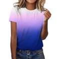 thumbnail image 1 of Cathalem Chemise d'Été pour Femmes à Manches Courtes Imprimée, Bleu Foncé TTTG, 1 of 4