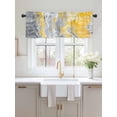 thumbnail image 2 of Valances for Windows Gray Yellow Wave Rod Pocket Cafe Window Treatments Valance Curtains for Kitchen Bathroom Laundry Basement Windows 60"x14", 2 of 9