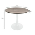 thumbnail image 5 of LeisureMod Round Dining Table Modern 36" MDF Wood Tabletop with White Steel Pedestal Base for Kitchen and Living Room Bristol Series in Dark Walnut, 5 of 5