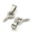 thumbnail image 2 of 100 pc Resistant 304 Stainless Steel Screw Eye Pin Peg Bails with 201 Stainless Steel Snap On Bails For Half Drilled Beads Stainless Steel color 15mm Hole: 5.5x2.5mm Pin: 5x1mm, 2 of 4