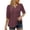 Dark Purple, variant on Lixiuxyad A Plain Colored Casual Top With Puffed Sleeves And A V Neck Five Quarter Sleeve T Shirt For Ladies Dressy Casual,Green L