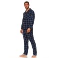 thumbnail image 3 of MarCielo Men's Fleece Pajamas, Classic Premium Plaid Flannel Fleece Pajama Set Sleepwear (L, Blue Big Check)&nbsp;, 3 of 3