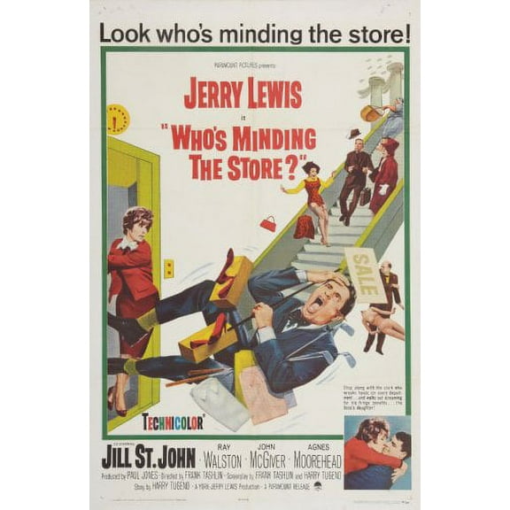 Whos Minding The Store Movie Poster 12x16 Print on Metal Sign 12in x 16in Square Adults Best Posters