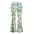 thumbnail image 5 of FKELYI Retro Flower Cow Green Print Yoga Pants for Women Bell Bottom Pants Wide Leg Pants High Waisted Bootcut Pants Breathable Sweatpants for Workout Athleticwear, M, 5 of 7