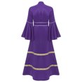 thumbnail image 4 of Alvivi Robe de Clergé pour Femmes Col Montant Manches Longues Boutonnée Robe de Ministre Liturgique Violette 3TG, 4 of 7