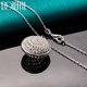 thumbnail image 2 of Dong-collar con colgante redondo de Plata de Ley 925 para hombre y mujer, cadena de 16-30 pulgadas, 18mm, joyería para fiesta y boda, 2 of 2