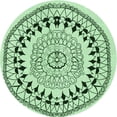 thumbnail image 1 of Ahgly Company Machine Washable Indoor Round Transitional Mint Green Area Rugs, 6' Round, 1 of 7