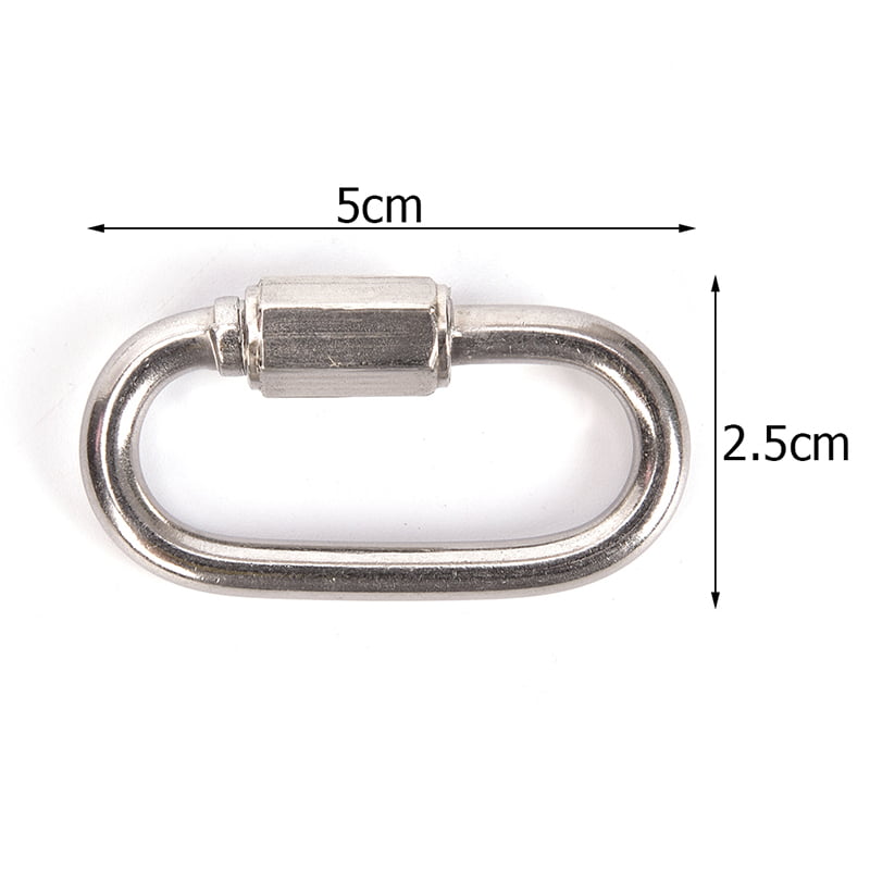Stainless Steel Screw Lock Quick Links Chain Climbing Carabiner Snap Hook 