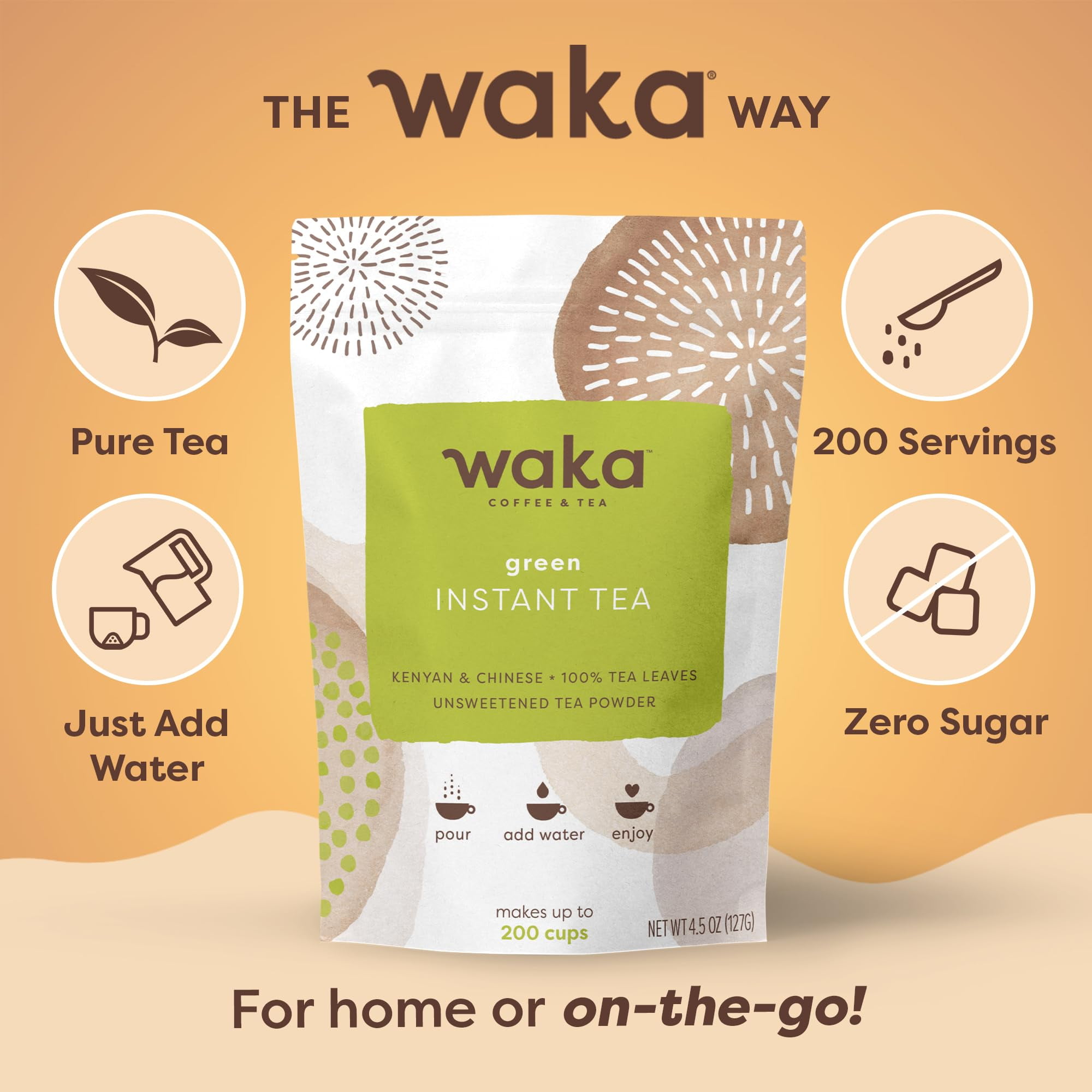 WAKA, Instant Green Tea Mix, 4.5oz, Original Unsweetened - Walmart.com