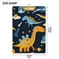 thumbnail image 3 of Dinosaurs in Space Acrylic Clipboards 12 x 9 Inch A4 Size with Low Profile Clip Hanging Clipboard for Classroom School Office, 3 of 8