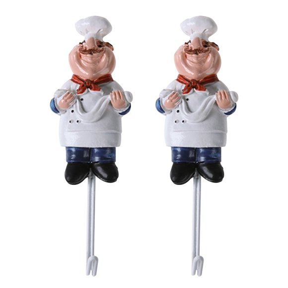 2 ganchos adhesivos de resina con diseño de dibujos animados de acero inoxidable para colgar en la pared, sin perforaciones, para puerta, cocina y baño (estilo B)