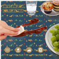 thumbnail image 6 of Excavator and Stop Sign Blue Pattern Round Tablecloth 60"x60", Wrinkle Resistant Wipeable Table Cover for Kitchen Dining Room Picnic Patio and Party, 6 of 6