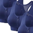 thumbnail image 5 of Sentmoon Women Bras Plus Size Sports Bra 4 Pack Front Zipper Sports Bra Underwire Support Breathable Soft Stretch Back Gather Design Secure Fit Workout Running Gym Active Bra for Training, 5 of 5