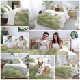thumbnail image 5 of 3 Piece Sage Green Gold Duvet Cover Set Queen Size,Microfiber Comforter/Quilt Cover with Corner Ties and 2 Pillowcases,Aesthetics Flower Boho Watercolor Art All Season Bedding with Zipper Closure, 5 of 8