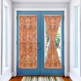 thumbnail image 2 of Boho Orange Door Curtains for Door Window, French Sidelight Front Back Door Curtains With Tieback, Country Style Bohemian Floral Retro Tribal Kitchen Rod Pocket Drapes Panel, 54"x72", 2 of 5