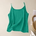 thumbnail image 5 of BILIKEYU Loose Fit Linen Tank Tops Women, Casual Sleeveless Cami Breathable Cotton Summer Shirts Flowy Beach Cruise Vacation Outfits, Blackish Green, 5 of 9
