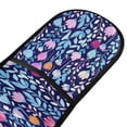 thumbnail image 2 of Dailycode Double Sided Oven Mitt with Loop Heat Resistant Kitchen Long Potholders 7" x 35" Pink Tulip with Blue Leaves, 2 of 6