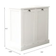 thumbnail image 7 of Ktaxon Tilt Out Laundry Sorter Cabinet, Wooden Trash Cabinet, Double Tilt-Out Laundry Hamper Bathroom Cabinet, White, 7 of 7