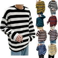thumbnail image 3 of Men's Long Sleeve Striped T-Shirt Basic Crew Neck Shirts Regular-Fit Soft Cotton Tee Shirt, 3 of 3