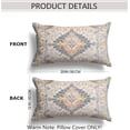 thumbnail image 2 of Set of 2 Boho Style Throw Pillow Cover Ethnic Design Pattern Short Plush Persian Carpet Tribal Pattern Throw Pillow Case Cushion Cover Home Office Decorative Square 12x20 inch, 2 of 6