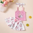 thumbnail image 5 of FYDUU Infant Girls Clothing Sets Adorable Baby Girl Summer Outfit Baseball Print Sleeveless Cami Tops T-Shirt Skirt And Hairband Party Wear 3-6 Months, 5 of 7