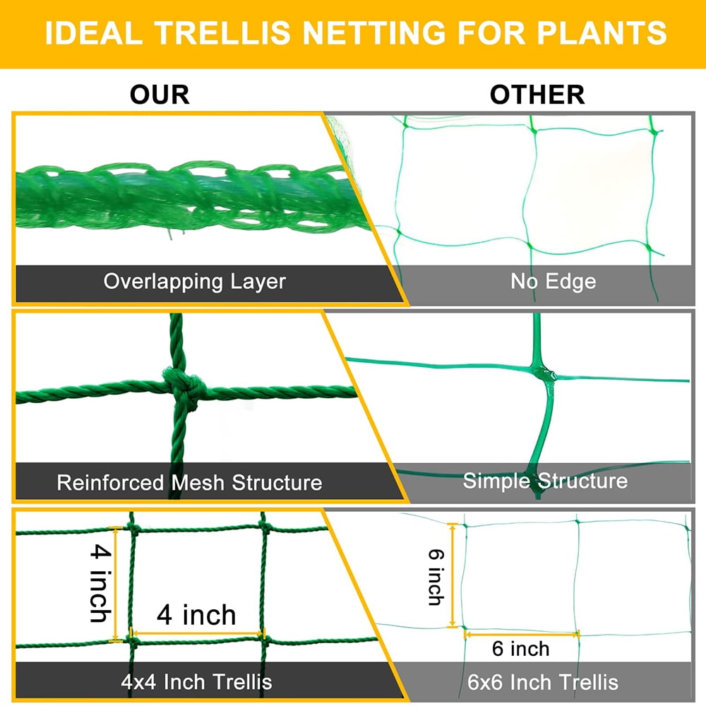 Climbing Plant Trellis - Heavy Duty Garden Trellis for Cucumbers, Vines, Fruits and Vegetables, Tomato Plant Trellis, Climbing Vines/5.9x8.9 FT （5PCS）