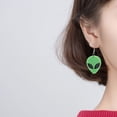 thumbnail image 2 of CIMAXIC Creative Novel Earrings Exaggerated Alien Acrylic Ear Drop Personalized Ear Dangle (Green),2.24"X1.14"X0.2", 2 of 4
