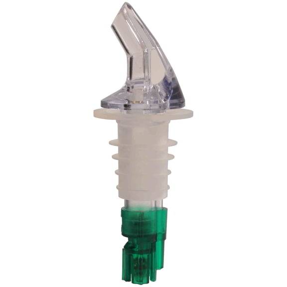 Excellante 3/4 oz, green measured liquor pourer without collar, comes in pack of 12