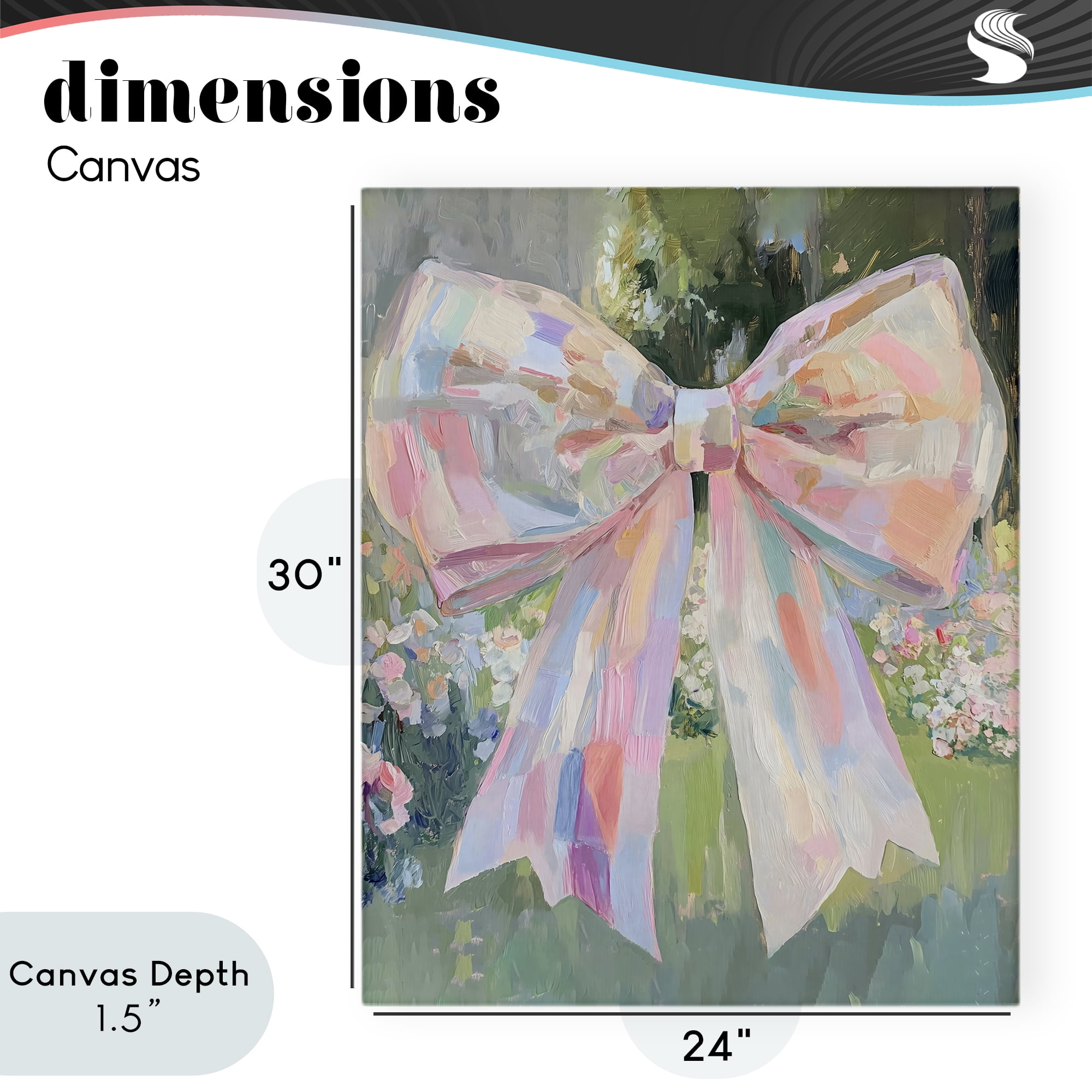 Stupell Industries Iridescent Pink Bow in Garden Canvas Wall Art, design by The Prints Vibe