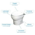 thumbnail image 2 of Thetford Aqua Magic V Hand Flush Low Profile Toilet w/ Hand Sprayer, White, 2 of 2