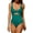 Green, variant on Asoul One Piece Ribbed Swimsuits for Womens High Cut Padded Monokini Bathing Suit