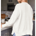thumbnail image 4 of Women's Oversized Batwing Sweaters Fall Outfits Trendy Crewneck Knit Side Slit Fashion Pullover Tops, 4 of 6