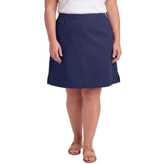 Turtle Bay New York Women's Pull on Skort in Twill with Elastic Waist and Front Pockets