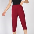 thumbnail image 2 of Defitshape Women's Plus Size Pajama Pant Cotton Blend Stretch Comfy Pj Bottom Lounge Stretchy Fall Burgundy 4X, 2 of 5