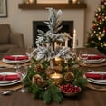 thumbnail image 3 of Heavily Flocked Pine Christmas Tree in Natural Jute Base - 27.5", 3 of 4