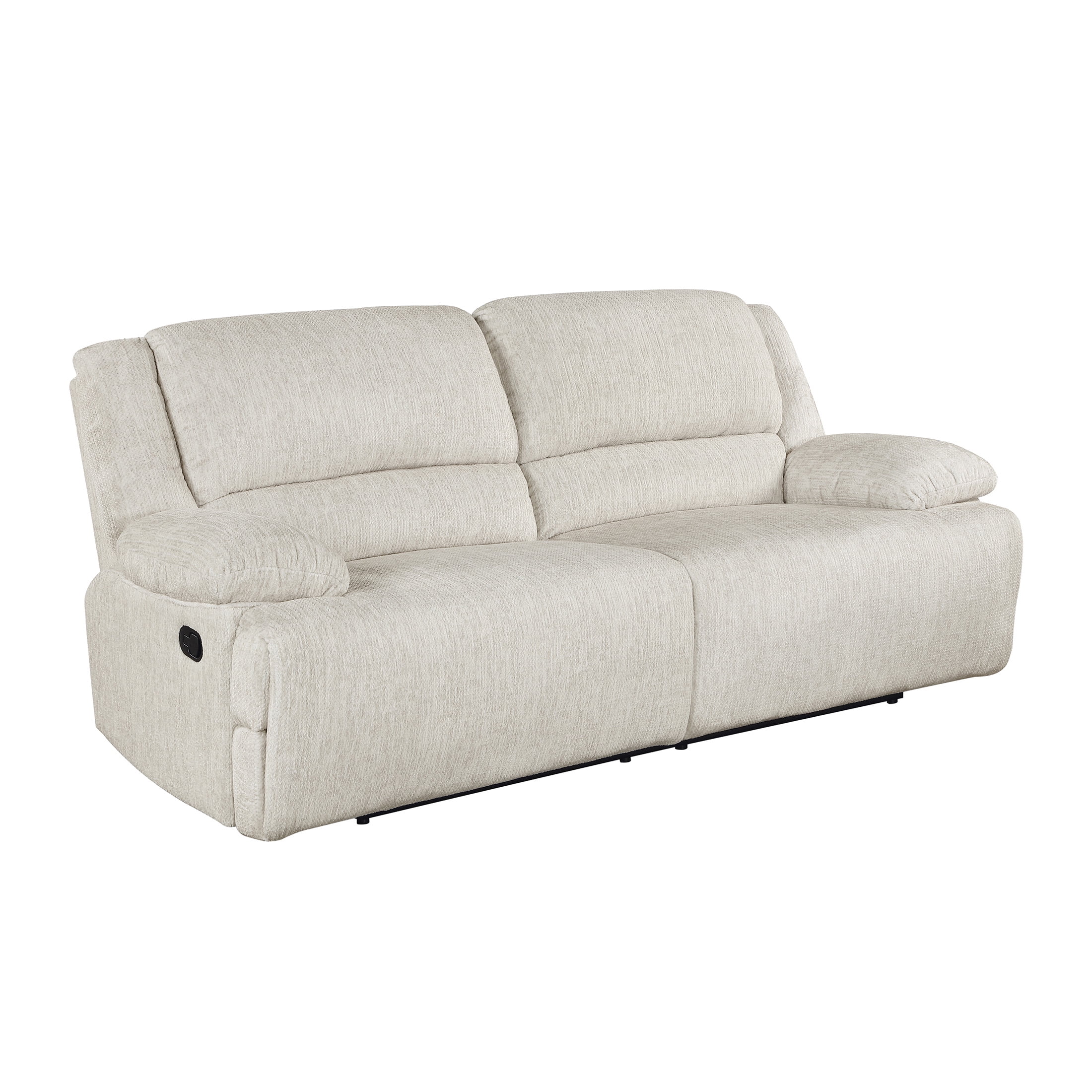 OakvillePark Modenza Microfiber Manual Double Reclining Sofa, Vanilla-Beige