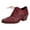 Red, variant on Wingtip Oxfords Combat Boots for Women Retro Vintage Leather Pointed Toe Lace up Chunky Mid Heel Fall Casual Dress Shoes Ankle Booties