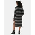 thumbnail image 2 of No Boundaries Striped Duster Cardigan, Women's and Women's Plus, 2 of 4