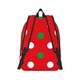thumbnail image 3 of Daiia White and Green Polka Dot Vintage Canvas Backpack for Men and Women ,Hiking Backpack,Travel Laptop Bag for School,Large Capacity Backpack, 3 of 8