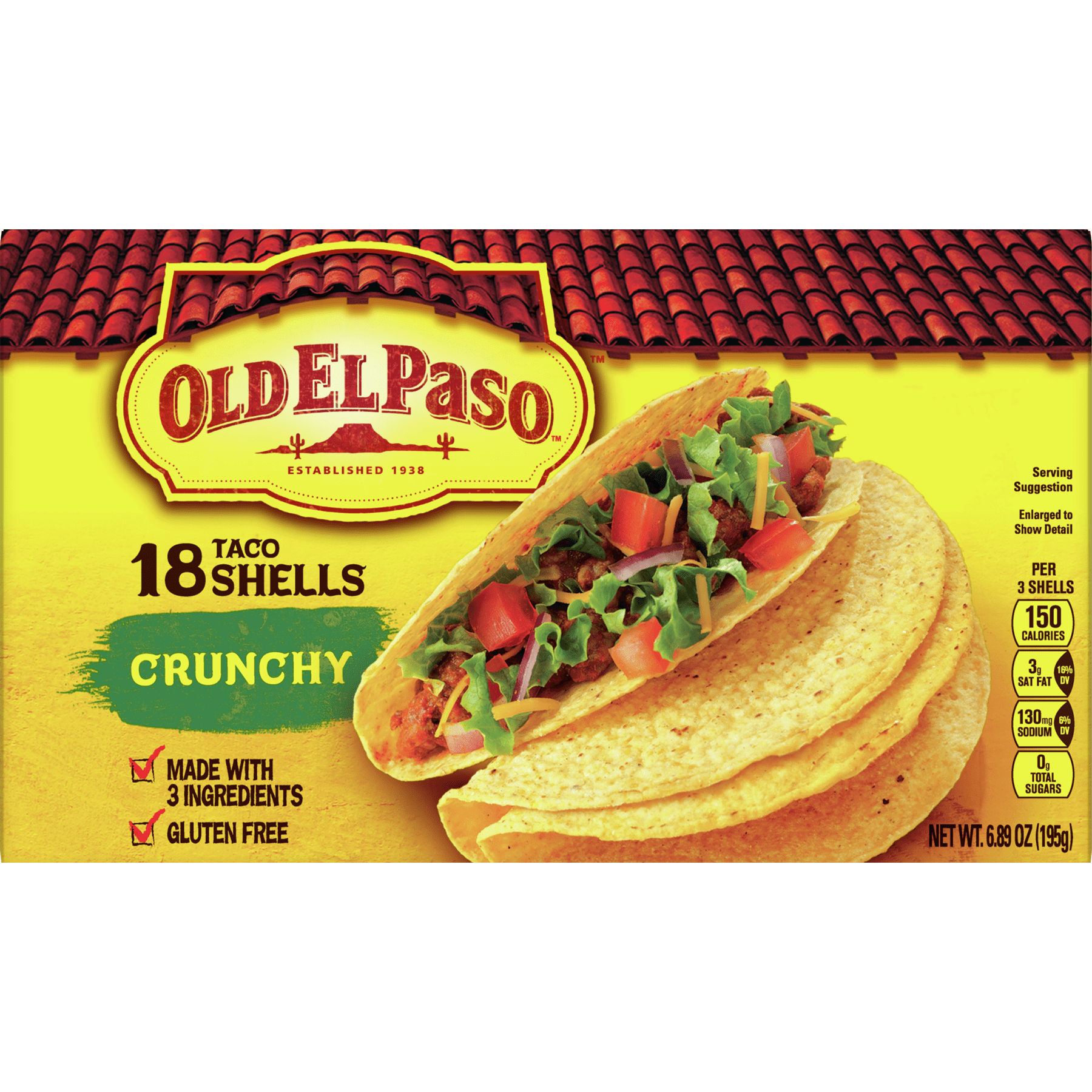 Old El Paso Crunchy Shells Gluten Free 18 Ct 6 89 Oz Box