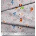 thumbnail image 2 of Soimoi Velvet Fabric Floral & Cute Animals Cartoon Print Fabric by Yard 58 Inch Wide, 2 of 3