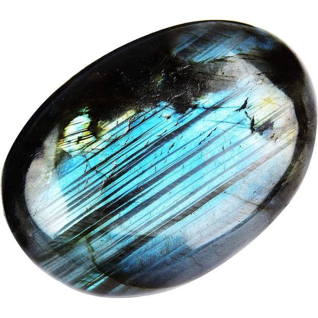 June&Ann Natural Labradorite Palm Stones Healing Gemstone Therapy Worry Crystal Stones for Meditation Chakra Balancing Collection, Irregular Shape