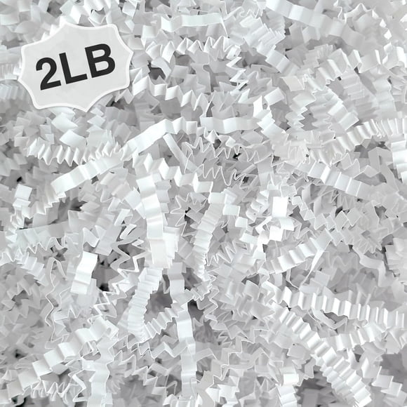 Relleno de papel arrugado Corlcol, 1 kg, para caja de regalo, color blanco