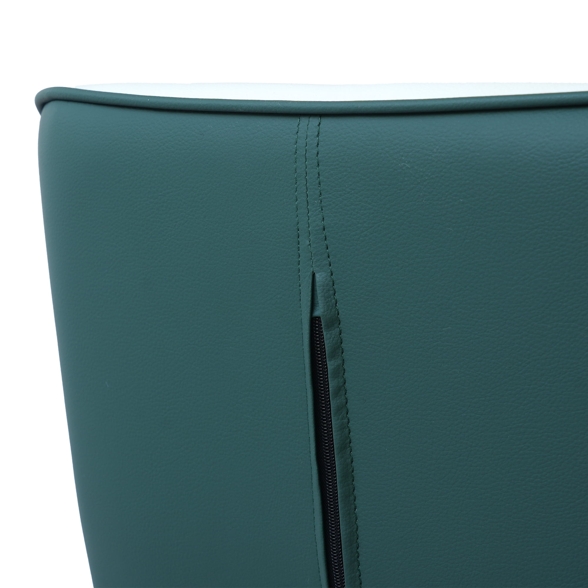 bokifol Modern Dining Chairs Set of 2, Mid-Century Upholstered PU Leather Chairs,Dark Brown,Vintage Green